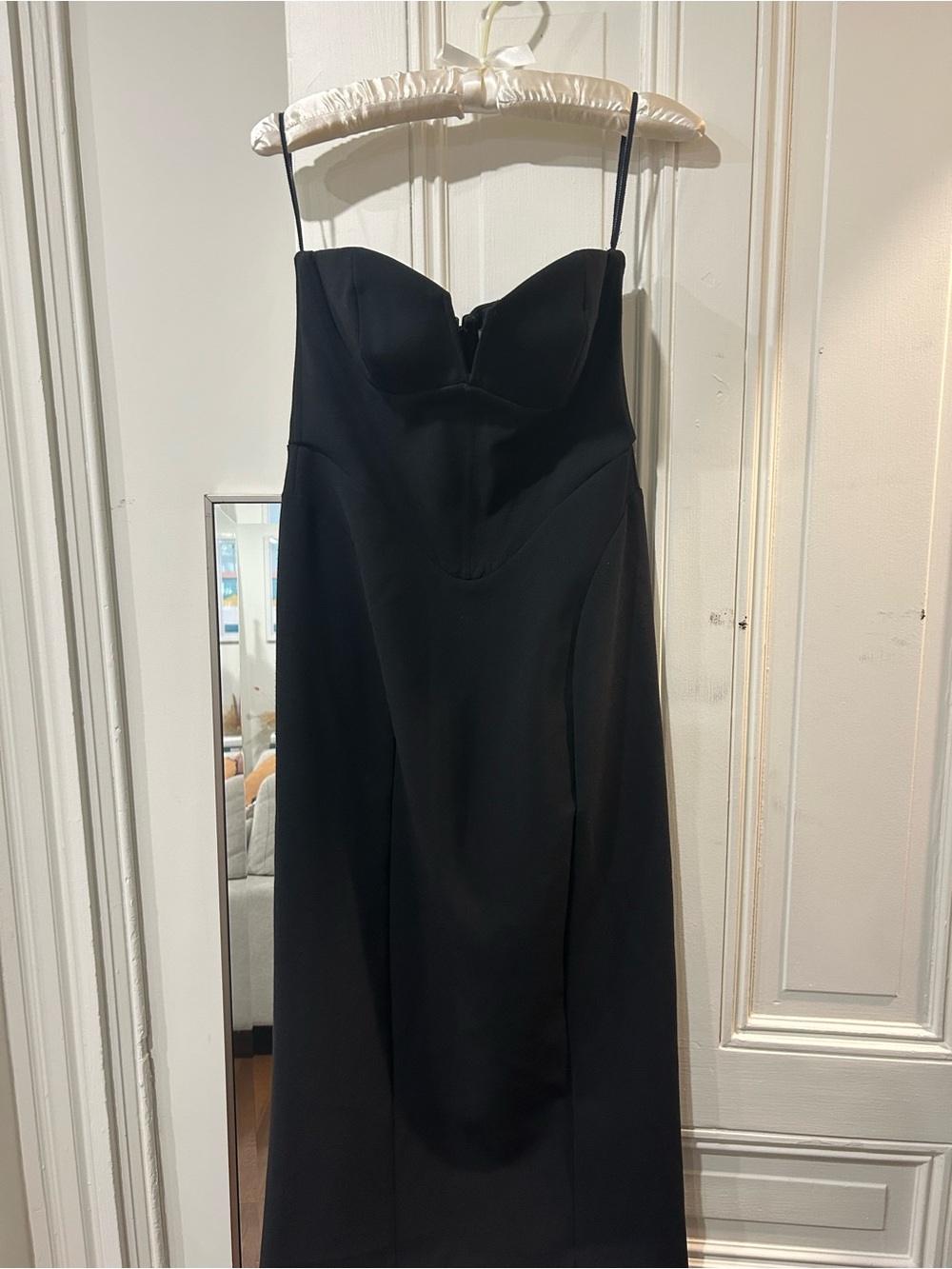 & other stories Women’s Black corset Strapless Midi Dress